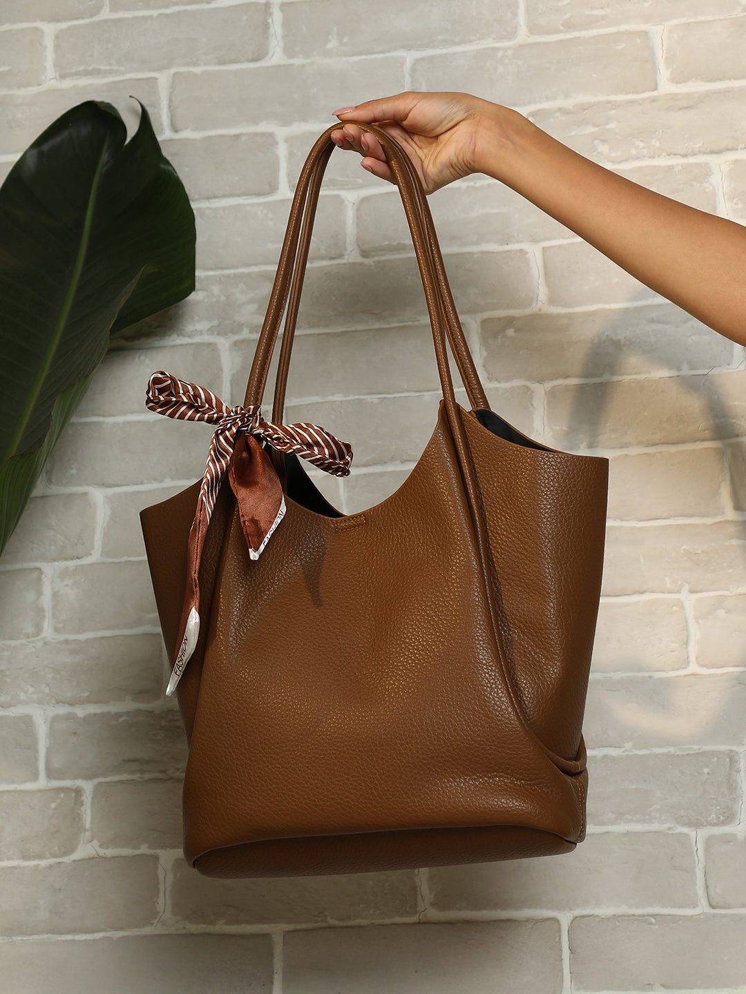 The Metrograph  Tote Bag With Pouch - Mocha Brown