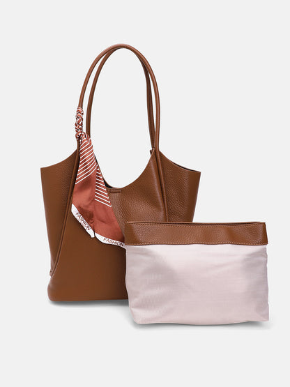 The Metrograph  Tote Bag With Pouch - Mocha Brown