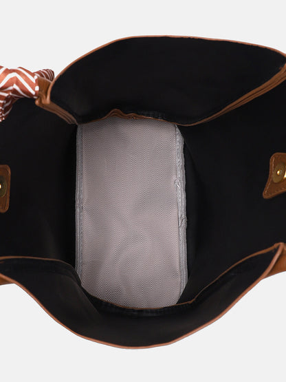 The Metrograph  Tote Bag With Pouch - Mocha Brown