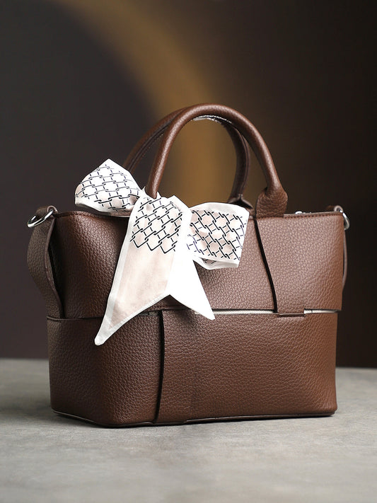 The Interweave Hand Bag - Chocolate Brown