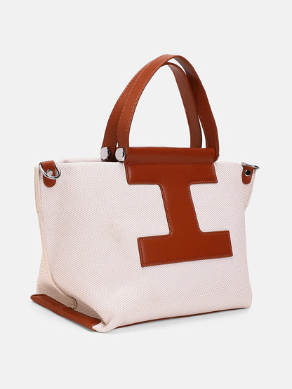 The Riviera-Daze Hand Bag - Russet Brown & Cream White