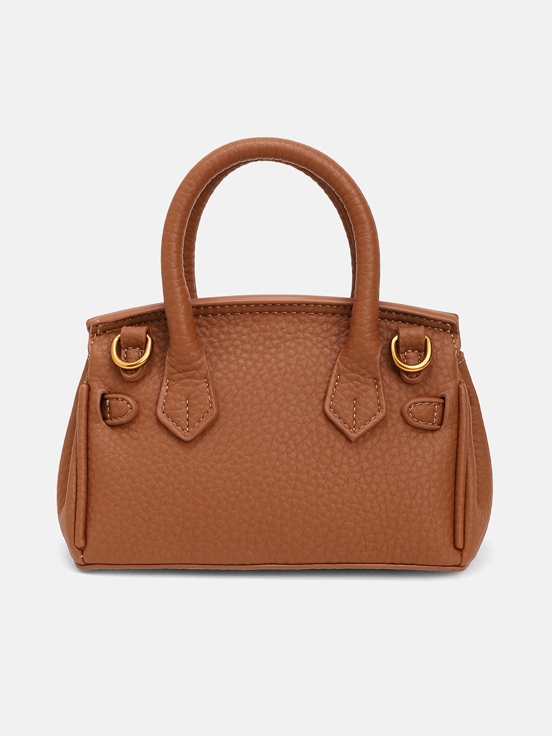 The Mini Overlap Satchel Sling Bag With Pouch - Mocha Brown