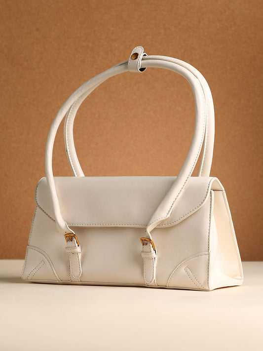 The Coreline Satchel Bag - Ecru White