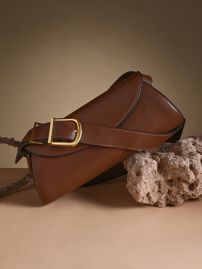 The Edge-Fold Sling Bag - Chocolate Brown
