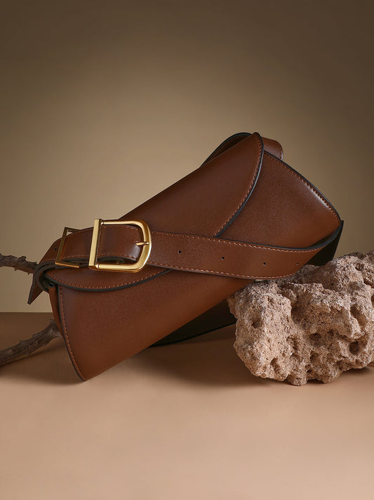 The Edge-Fold Sling Bag - Chocolate Brown