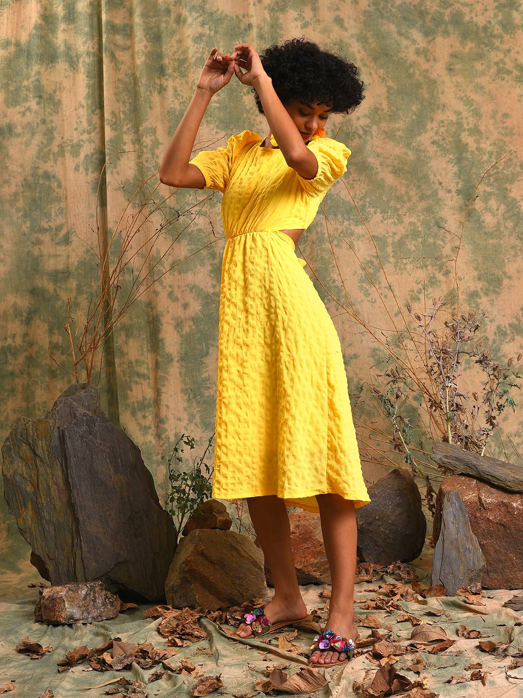 Cut-Out Tie-Up Dress