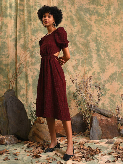 Solid Dress With Cutout Detail