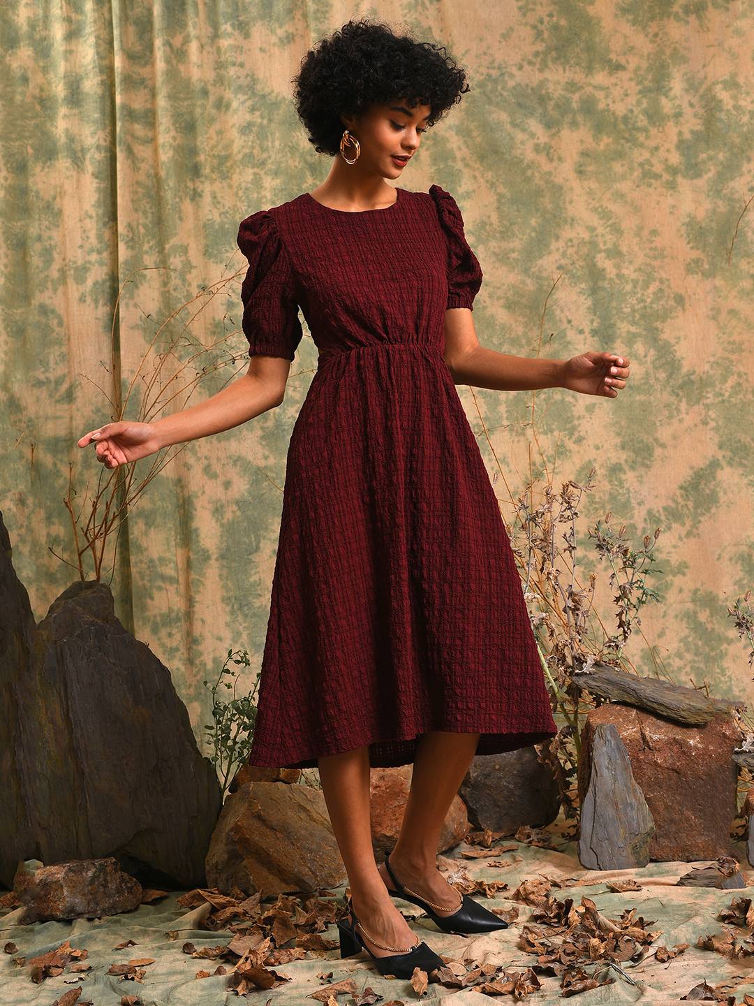 Solid Dress With Cutout Detail