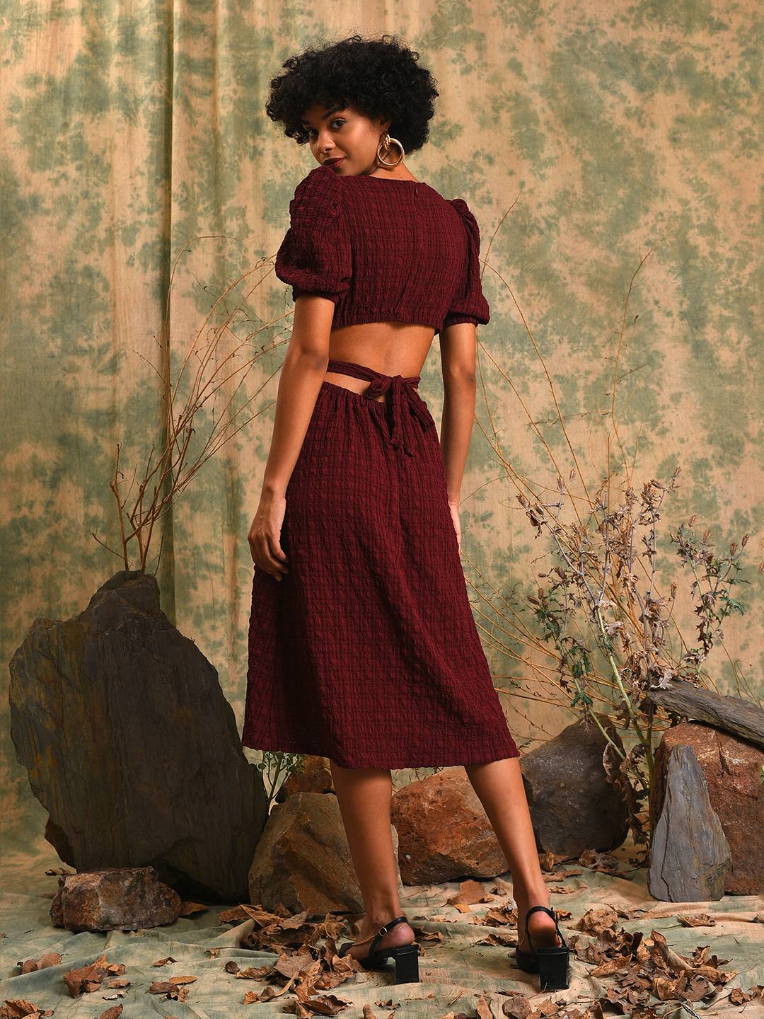 Solid Dress With Cutout Detail