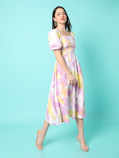 Tie-Dye Stylish Midi Dress