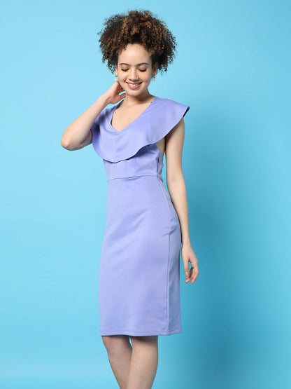 Solid Stylish Midi Dress