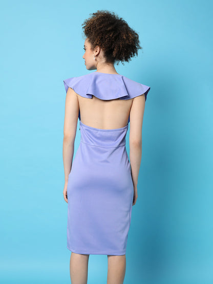 Solid Stylish Midi Dress