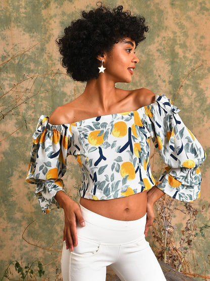 Printed Stylish Casual Crop Top