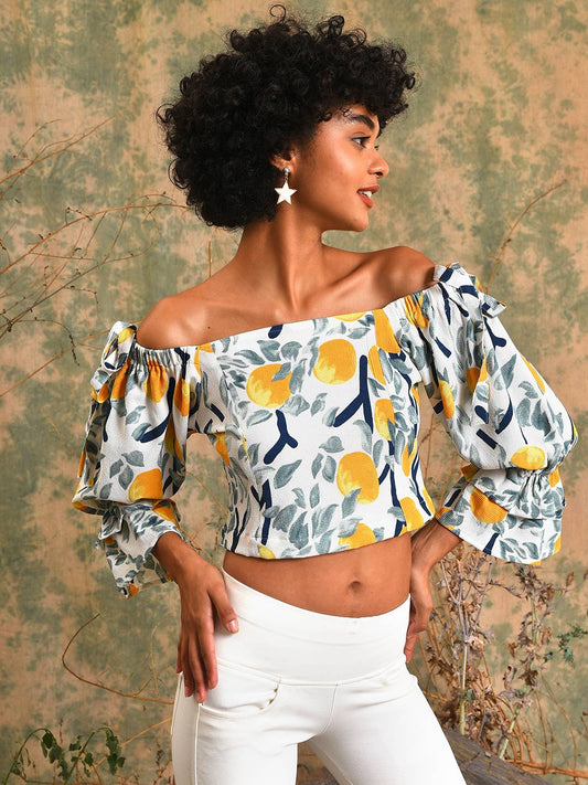 Printed Stylish Casual Crop Top