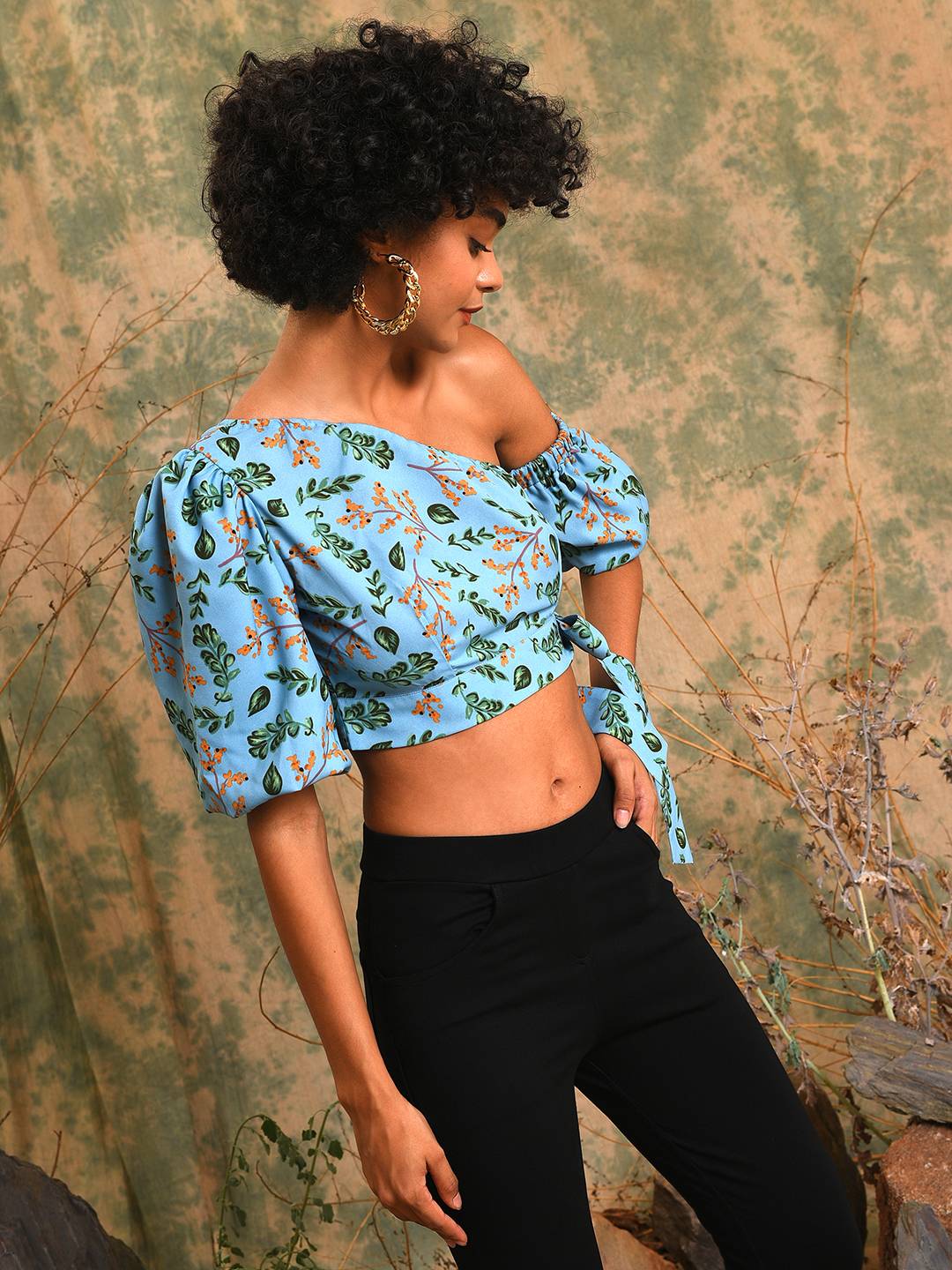 Printed Stylish Casual Crop Top