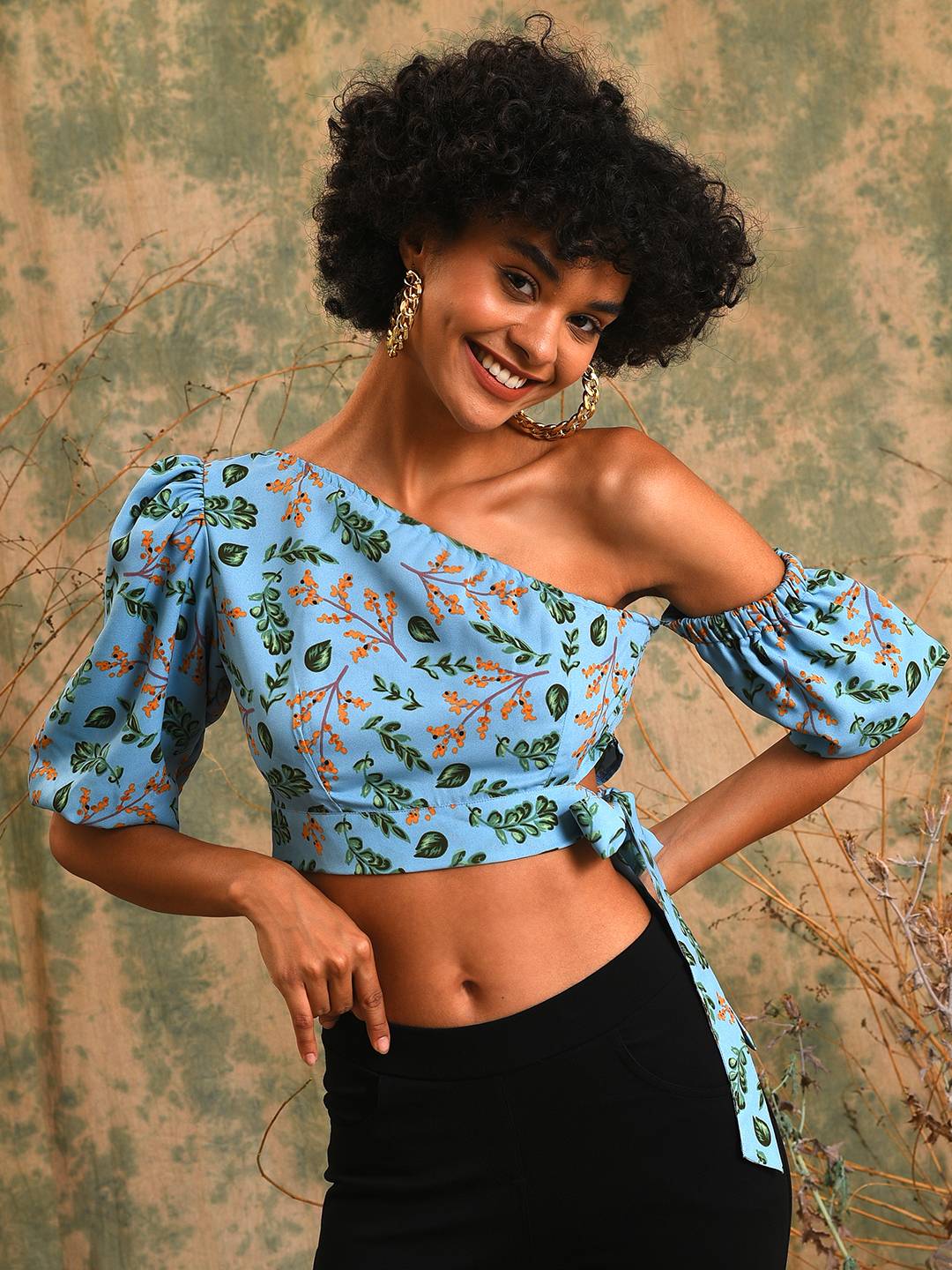 Printed Stylish Casual Crop Top