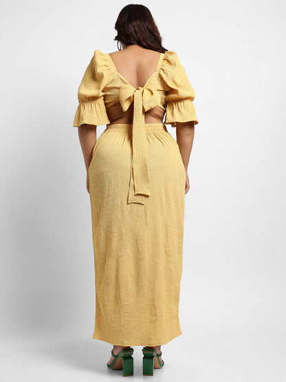 Yellow Cropped Co-Ord Set
