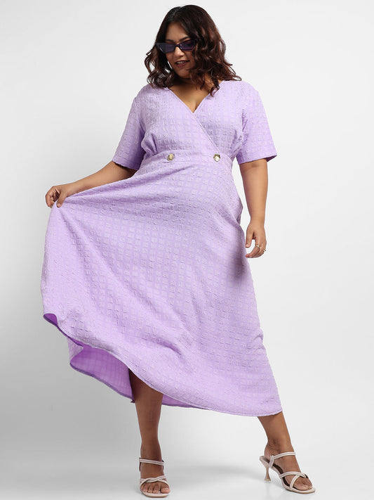 Lavender Wrapped Neck Dress