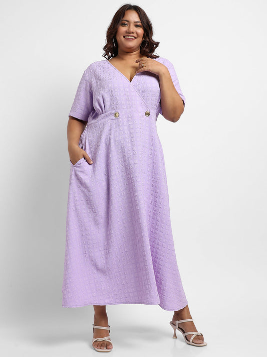 Lavender Wrapped Neck Dress