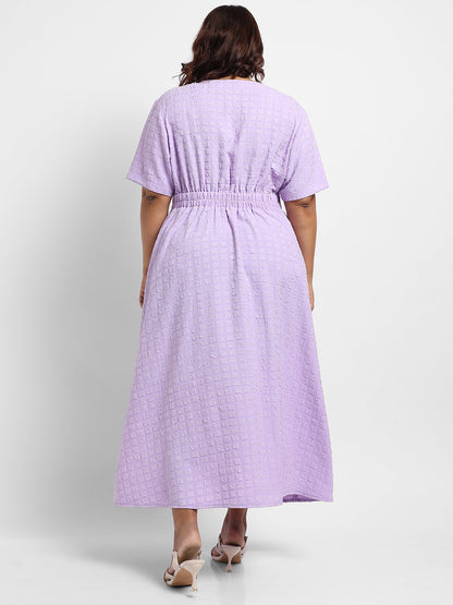 Lavender Wrapped Neck Dress