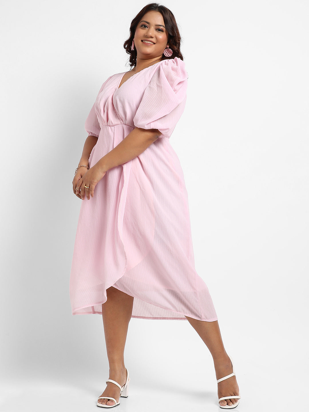 Baby Pink Petal Hem Dress