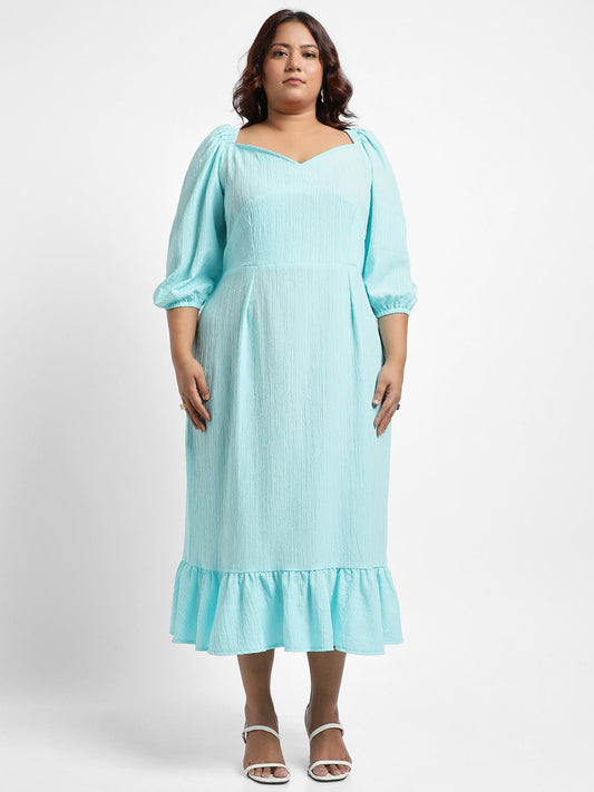 Sky Blue Ruffle Hem Dress
