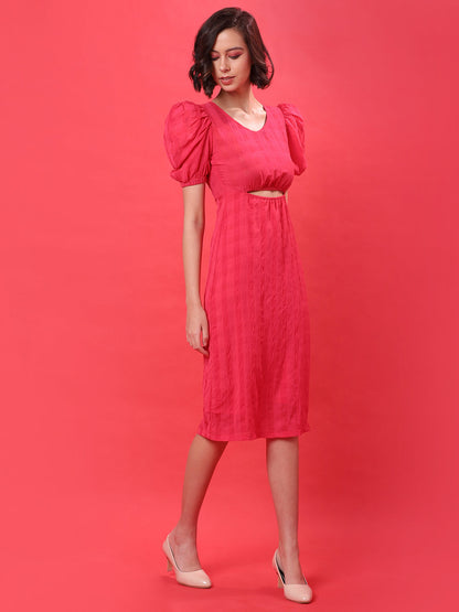 Solid Dress With Cutout Detail