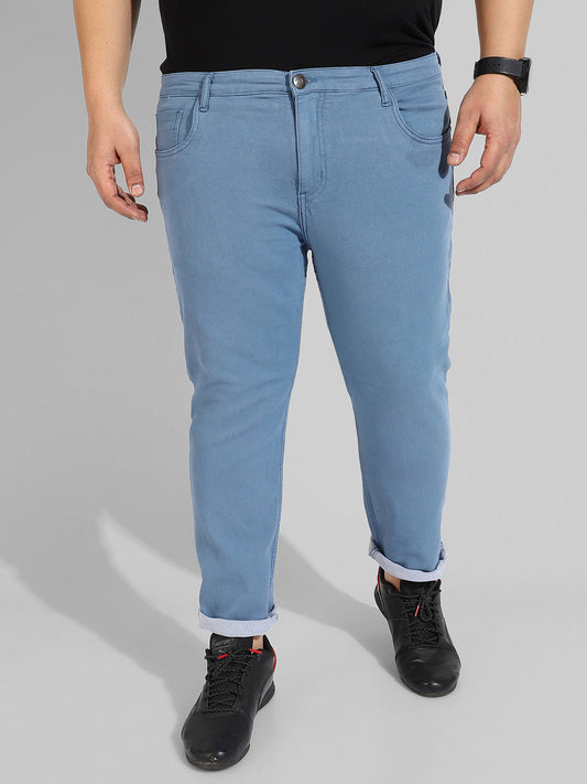 Regular Fit Coral Blue Denim Jeans