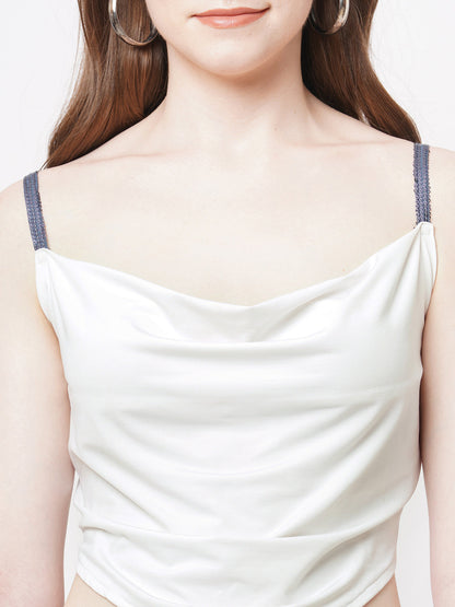White bling strapped scarf top.