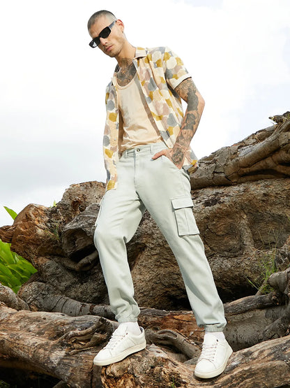 Cuffed Hem Cargo Trousers