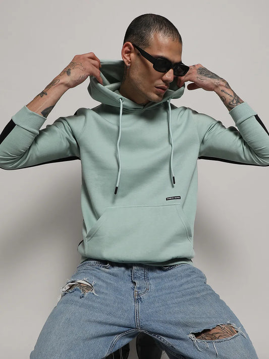 Pullover Hoodie With Contrast Back