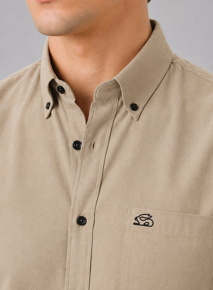 ADRO Premium Oxford Cotton Casual Shirt – Sandstone