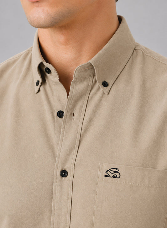 ADRO Premium Oxford Cotton Casual Shirt – Sandstone