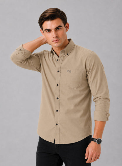 ADRO Premium Oxford Cotton Casual Shirt – Sandstone