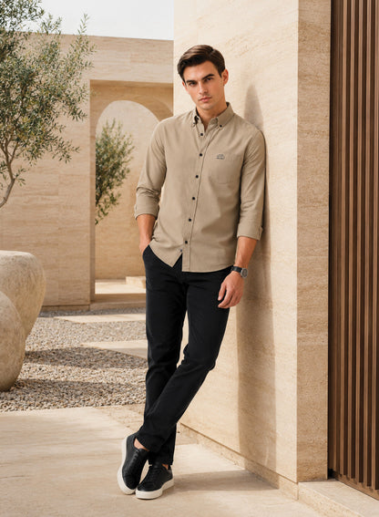 ADRO Premium Oxford Cotton Casual Shirt – Sandstone