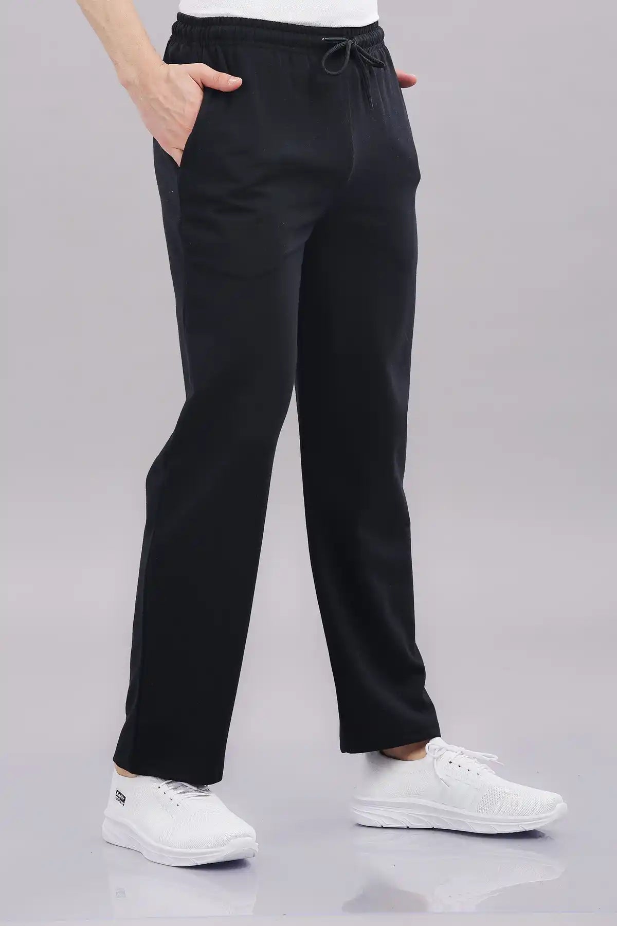 Men's Solid Cotton Rich French Terry Baggy Track Pant