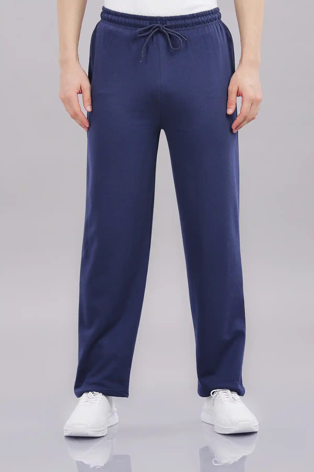 Men's Solid Cotton Rich French Terry Baggy Track Pant