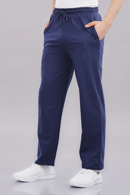 Men's Solid Cotton Rich French Terry Baggy Track Pant