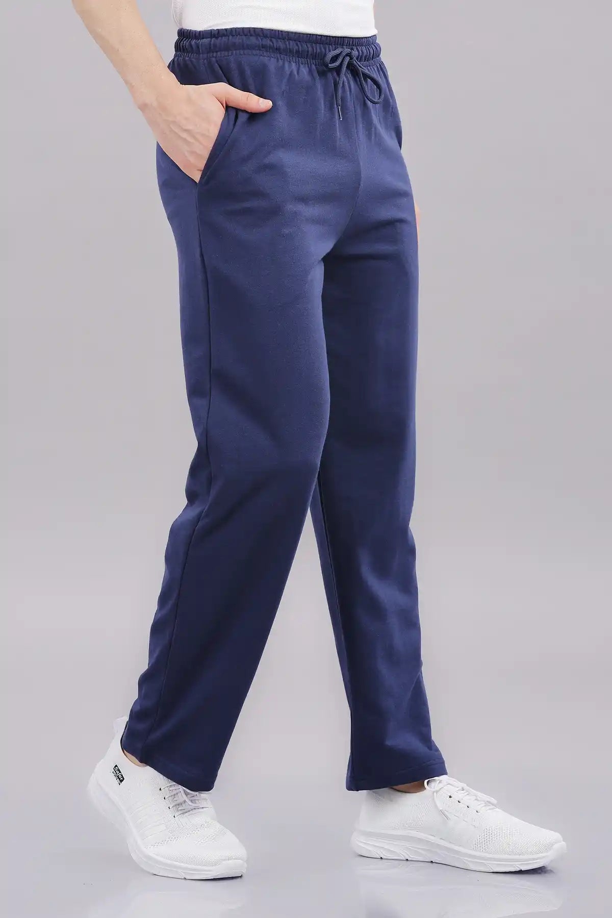 Men's Solid Cotton Rich French Terry Baggy Track Pant
