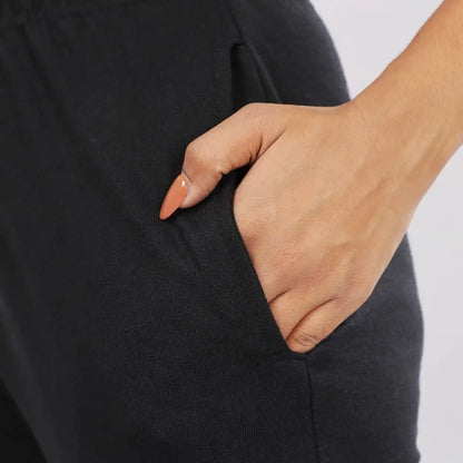 Women's Solid Cotton Rich Baggy Track Pant