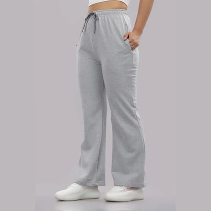 Women's Solid Cotton Rich Baggy Track Pant