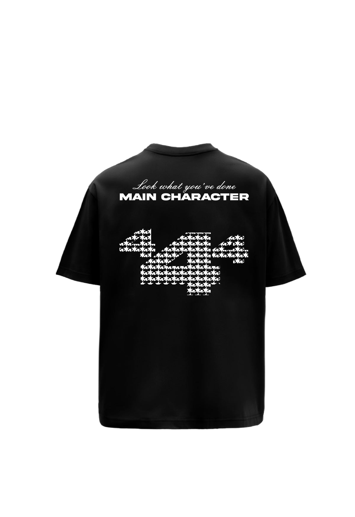 Star Boy Black Oversized Black T-Shirt Main Character