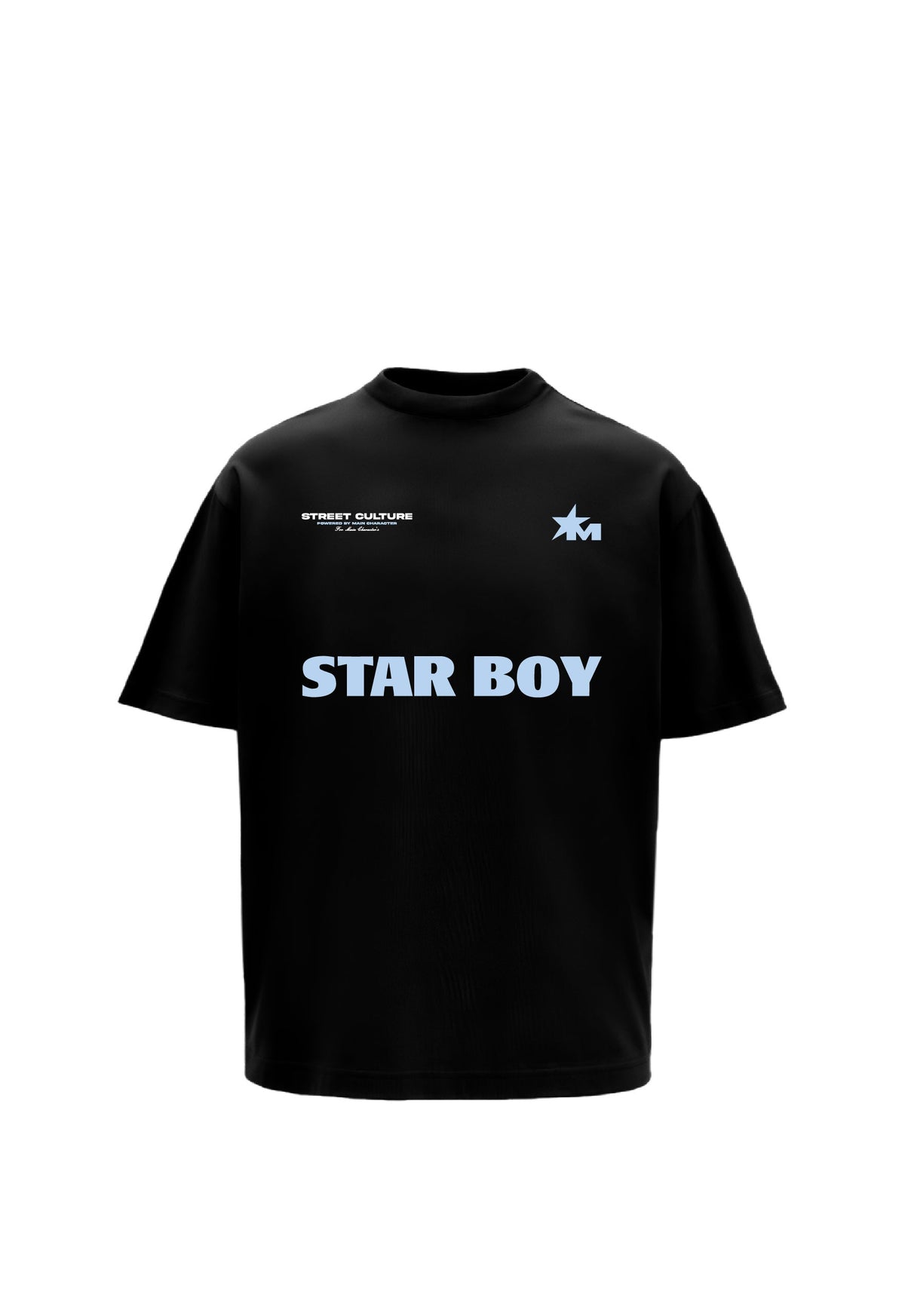 Star Boy Black Oversized Black T-Shirt Main Character
