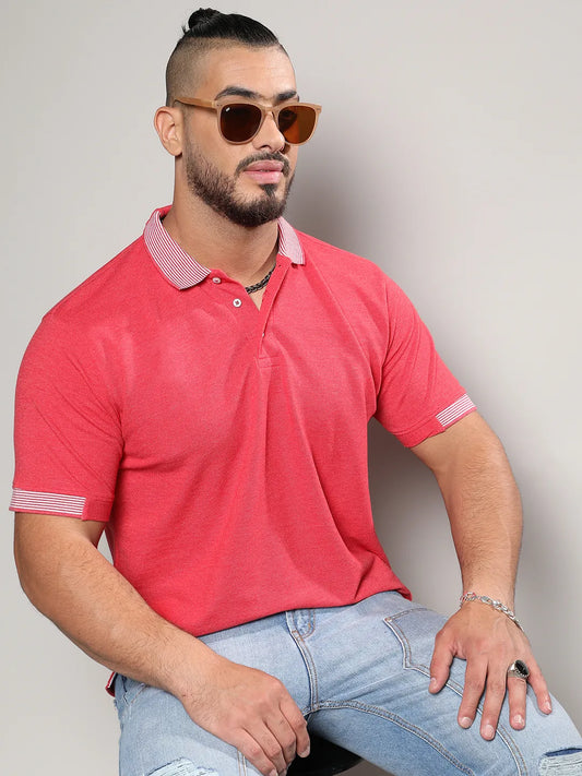 Stylish Polo Neck Solid Casual T-Shirt