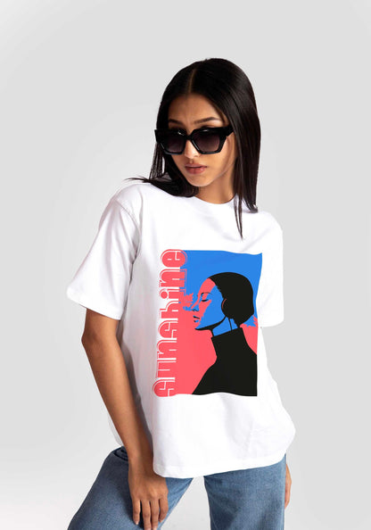 Stylera White Graphic T-Shirt for Women Stylish & Comfortable OOU Lifestyle