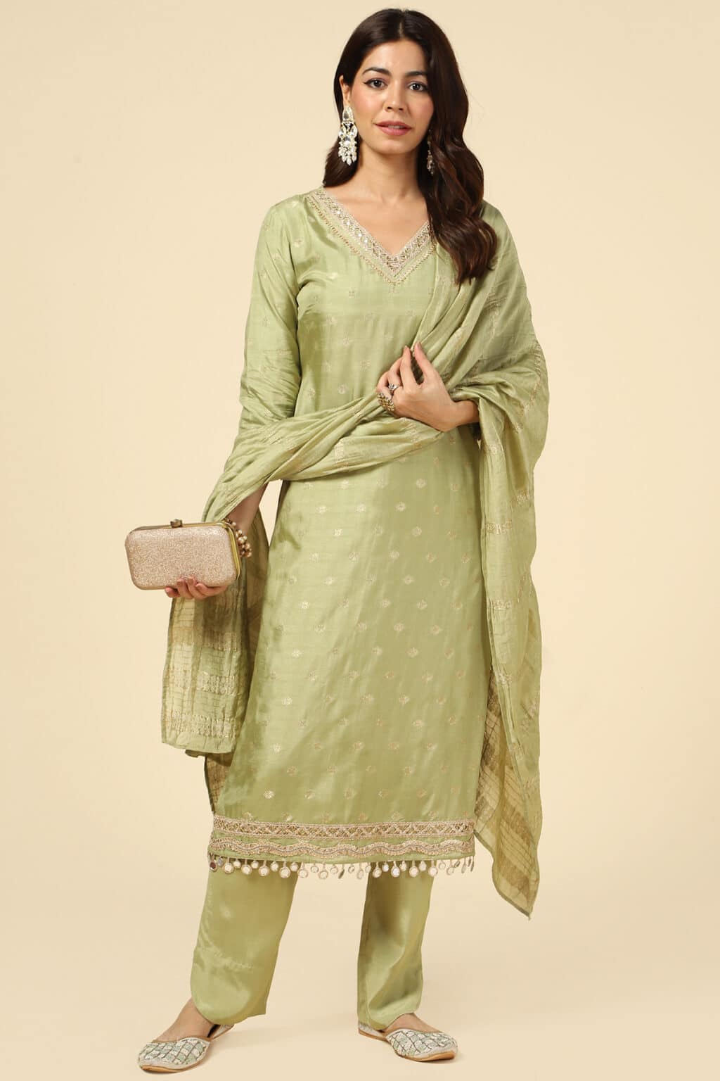 Green Emerald Elegance Festive Dupatta