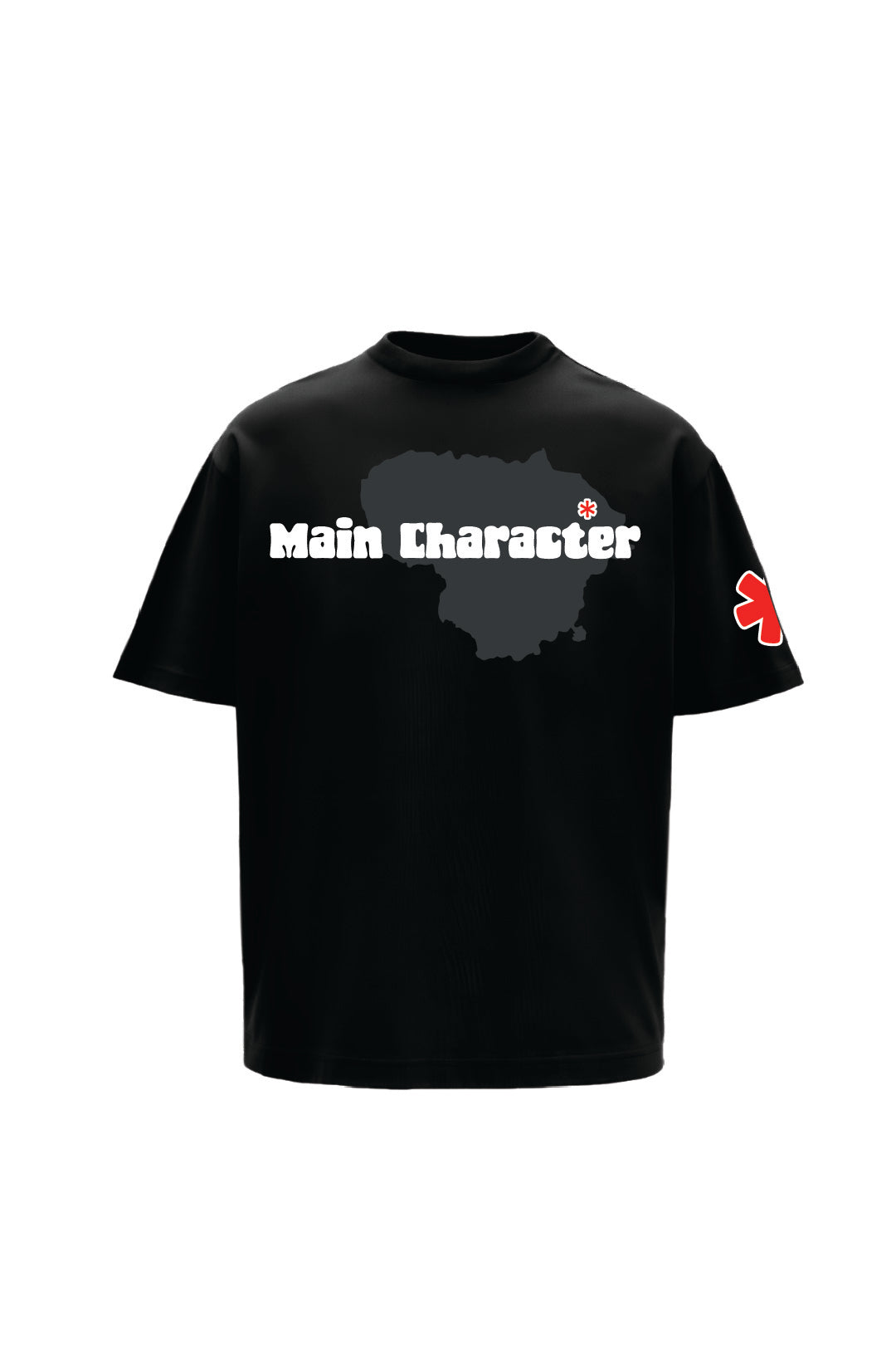 Talk Later Printed Black Oversized T-Shirt Main Character