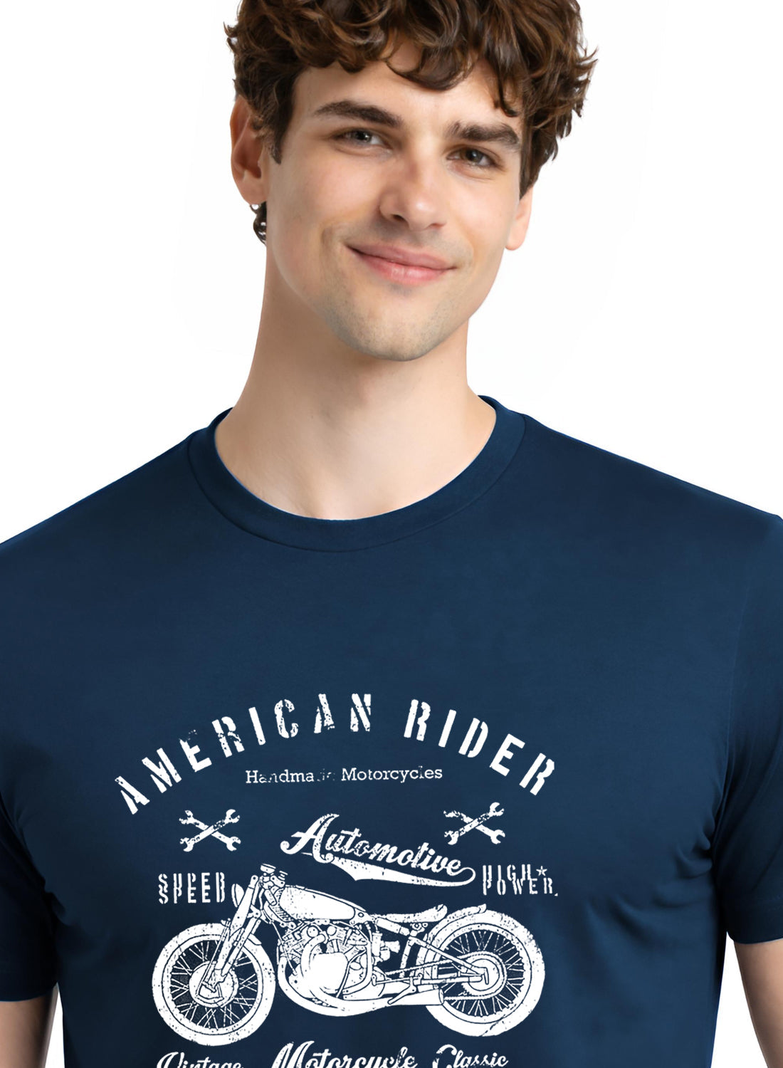 Adro Mens American Rider Printed T-Shirt | 100% Cotton T shirt for Bikers | Stylish Casual Tee Summer Regular Fit Biker Tshirt