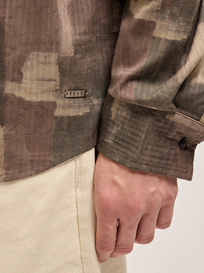 Men's Abstract Brushstroke Overshirt