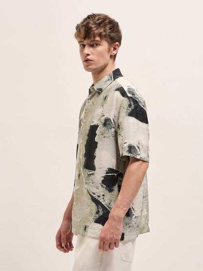 Multi-Color Abstract Digital Print Relax Fit Casual Shirt